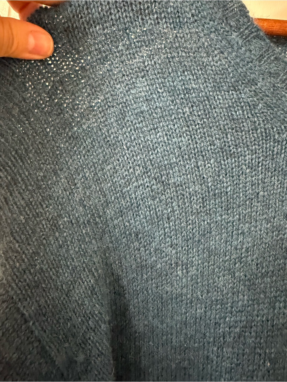 Essential V-Neck Sweater in Teal - Picture 5 of 7